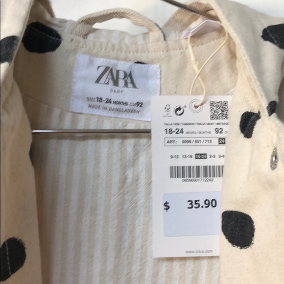 Zara lightweight polka dot coat - Picture 2 of 4